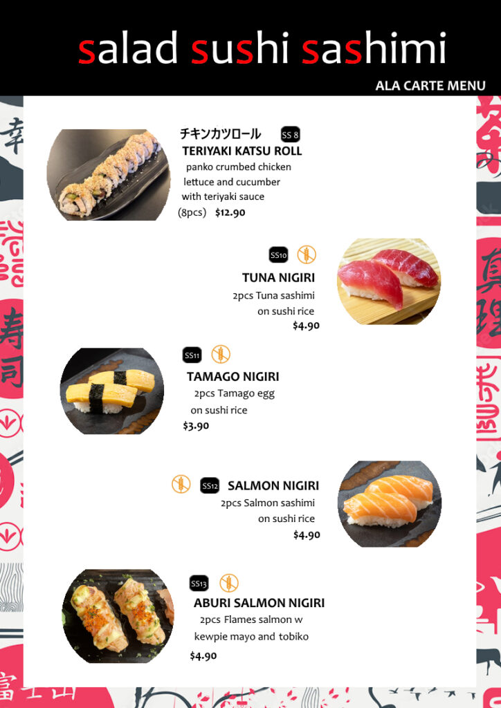 tokyo den japanese restaurant ala carte take away menu